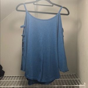 mid forearm length shirt w/ cuts down the sleeves